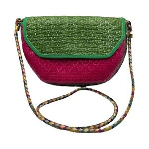 Vintage 1960s Novelli of Florence Italy Ennelinea STRAW Shoulder Bag Multi AKA